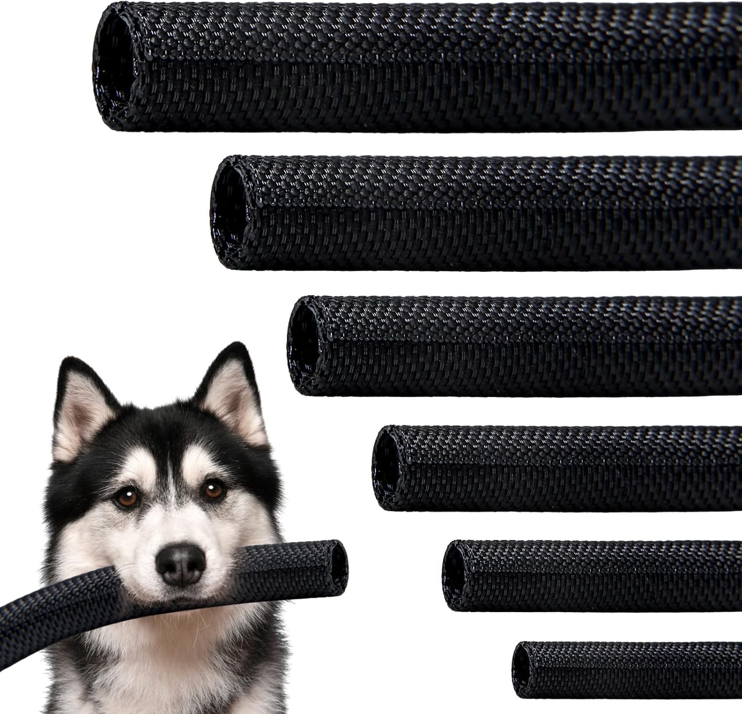 5-50FT Self Wrapping Braided Split Wire Loom Cable Sleeve Harness Management Lot