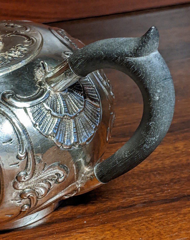 800 silver Tea Pot Germany Hanau Genre Scene 19 century 367 grams