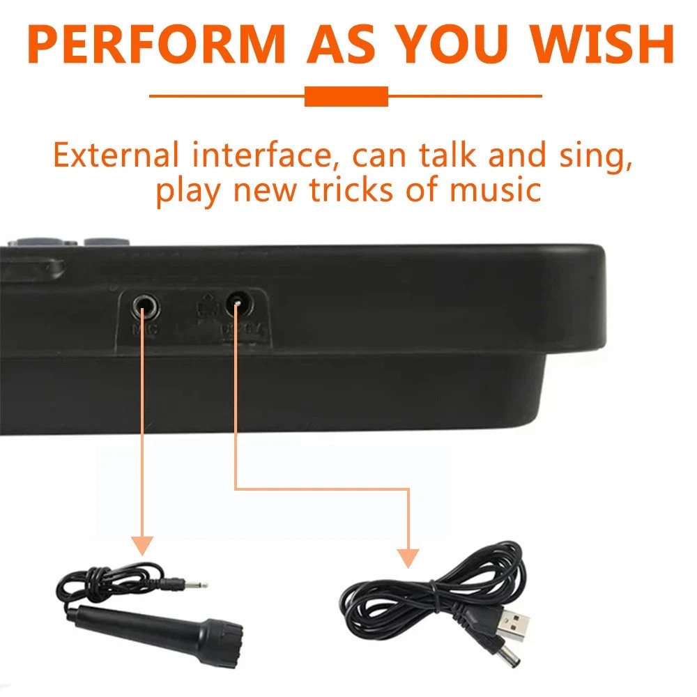 61 Key Electric Digital Piano Keyboard 200 Tones w/ Microphone Gift for Beginner