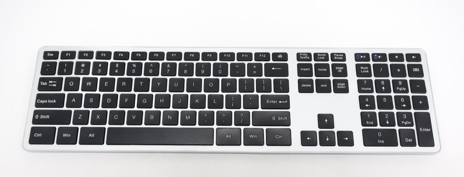 Lot of 2 Wireless Keyboard and Mouse Combo Full-Size Wireless Silver & Black