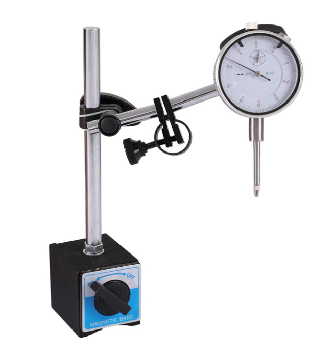 Indicador de carátula 0-1" con base magnética y brazo ajustable preciso, Nuevo
