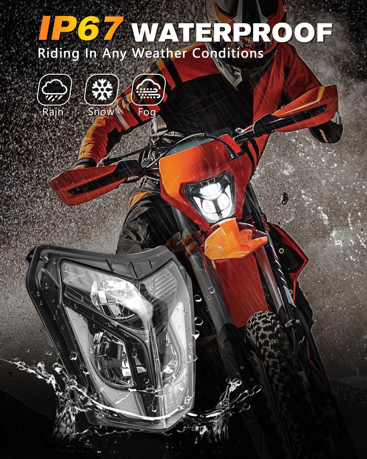 Dirt Bike LED Headlight DRL Turn For 2017-21 EXC XCW 250 350 450 500 SMC-R 690