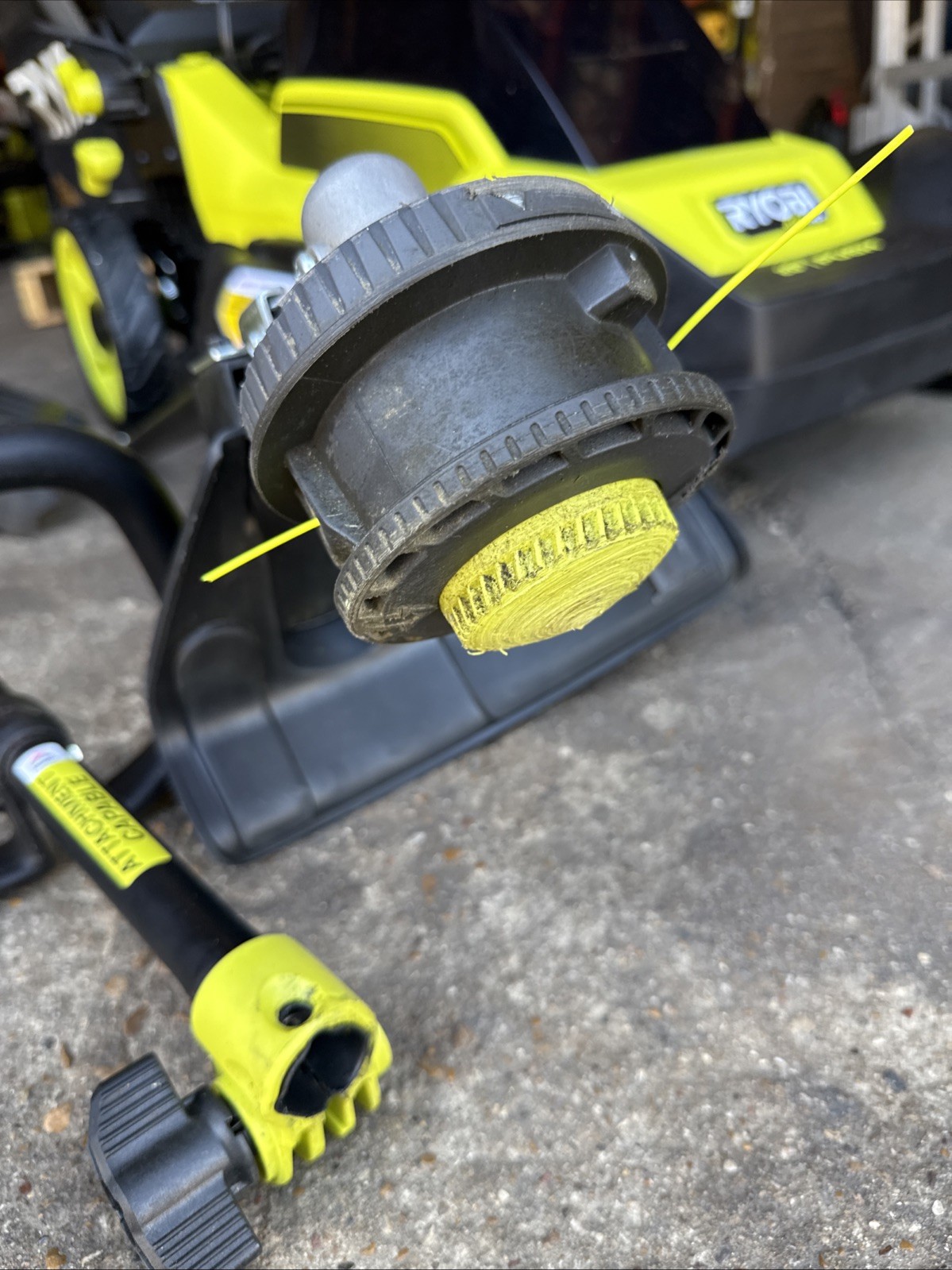 RYOBI 40V HP Brushless 20 in. Cordless Battery Push Lawn Mower + weedeater