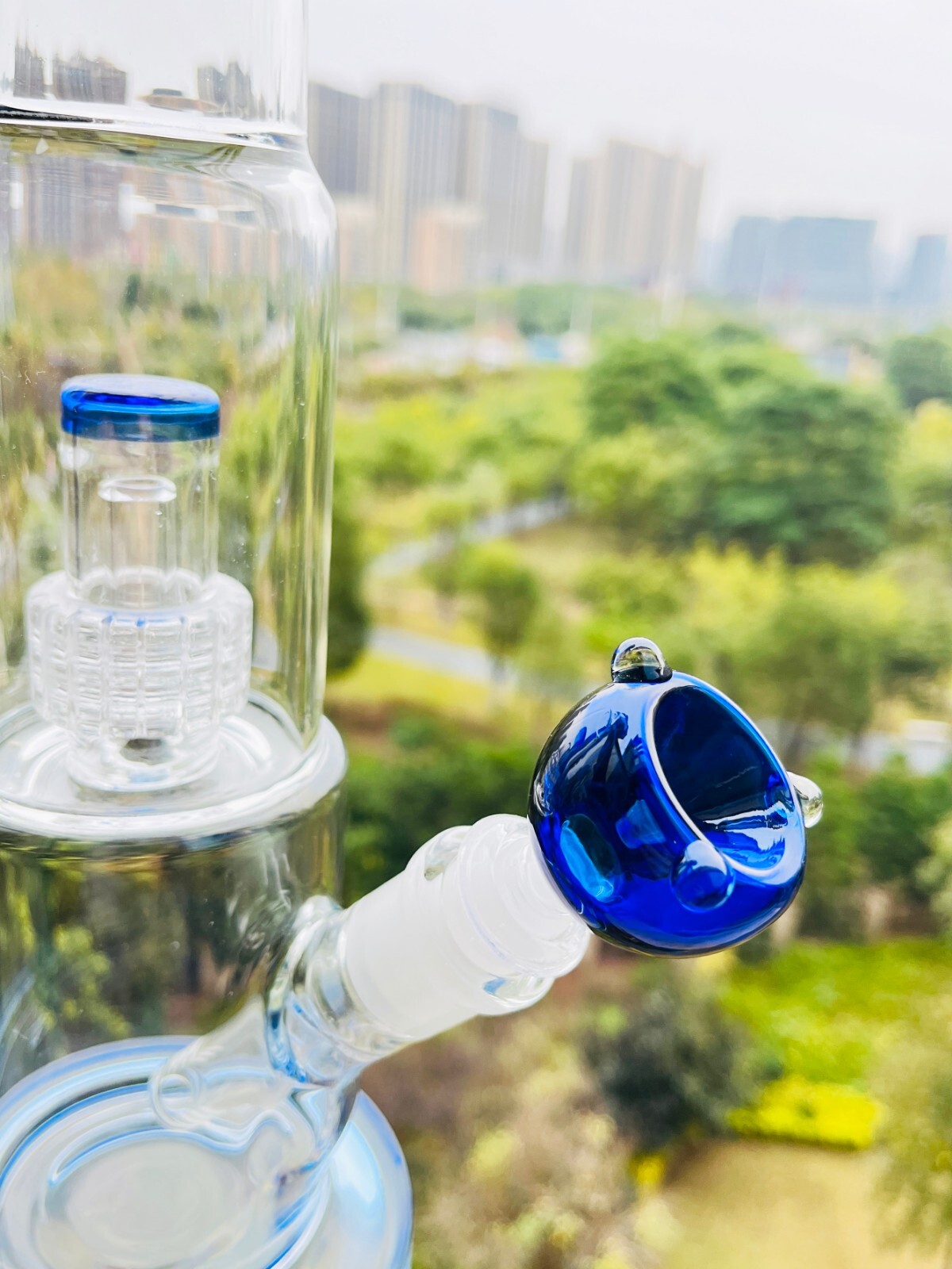 15'' Heavy Glass Bong Smoking Hookah Thick Percolate Water Pipe Beaker 14mm Bowl