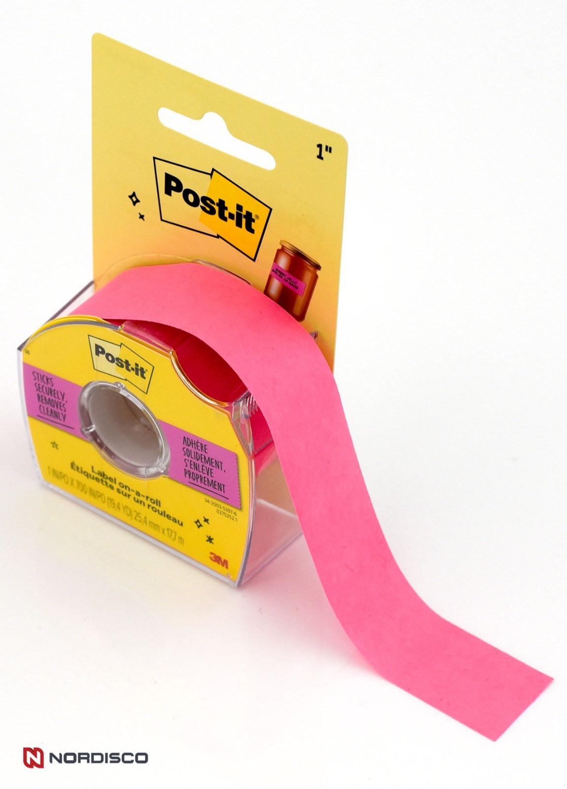 Post-it Label On-a-Roll 658LRP, Neon Pink, 1" x 700", Removable Labeling Tape