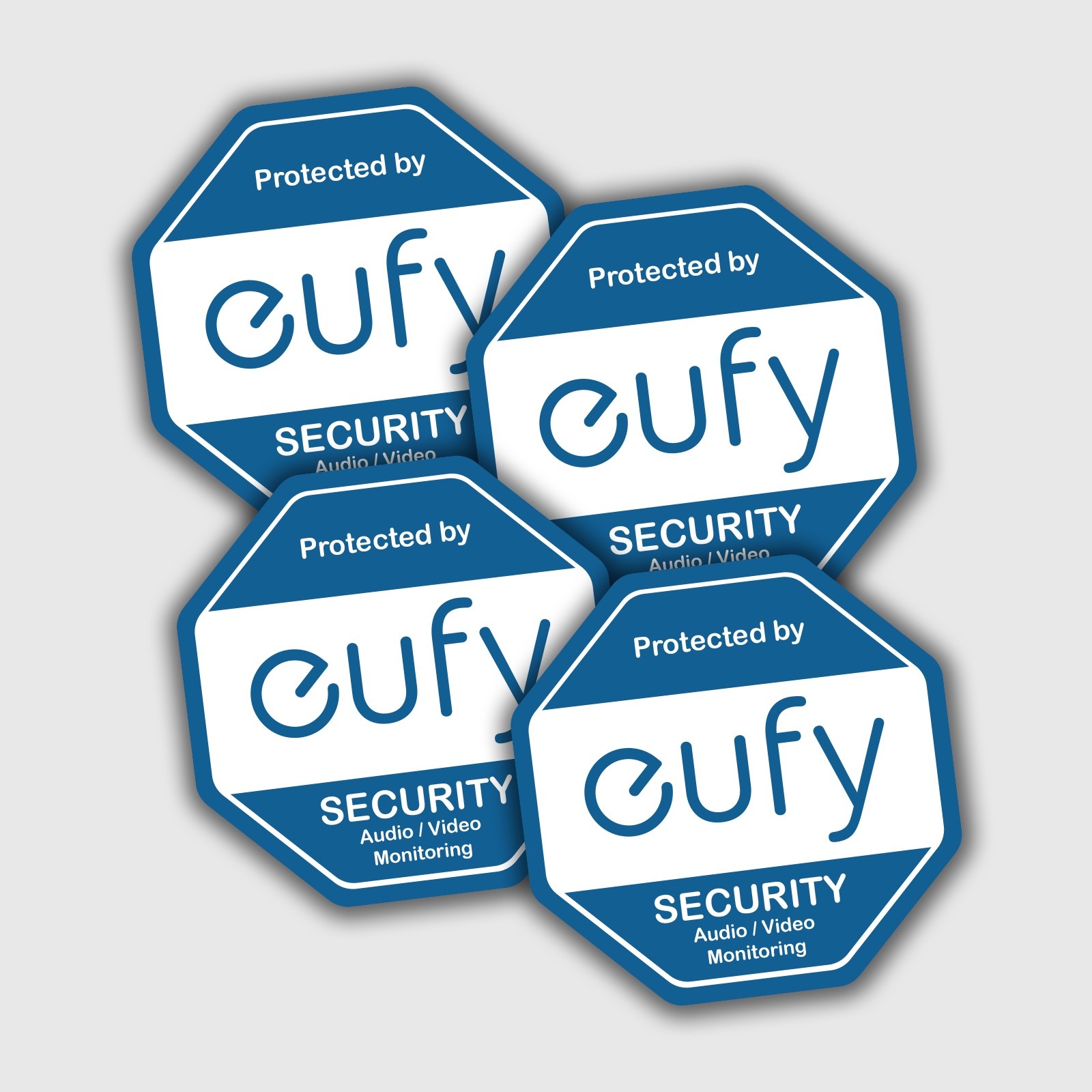 4 x Eufy Alarm Security Stickers Home Camera Video Recording CCTV Warning Sign