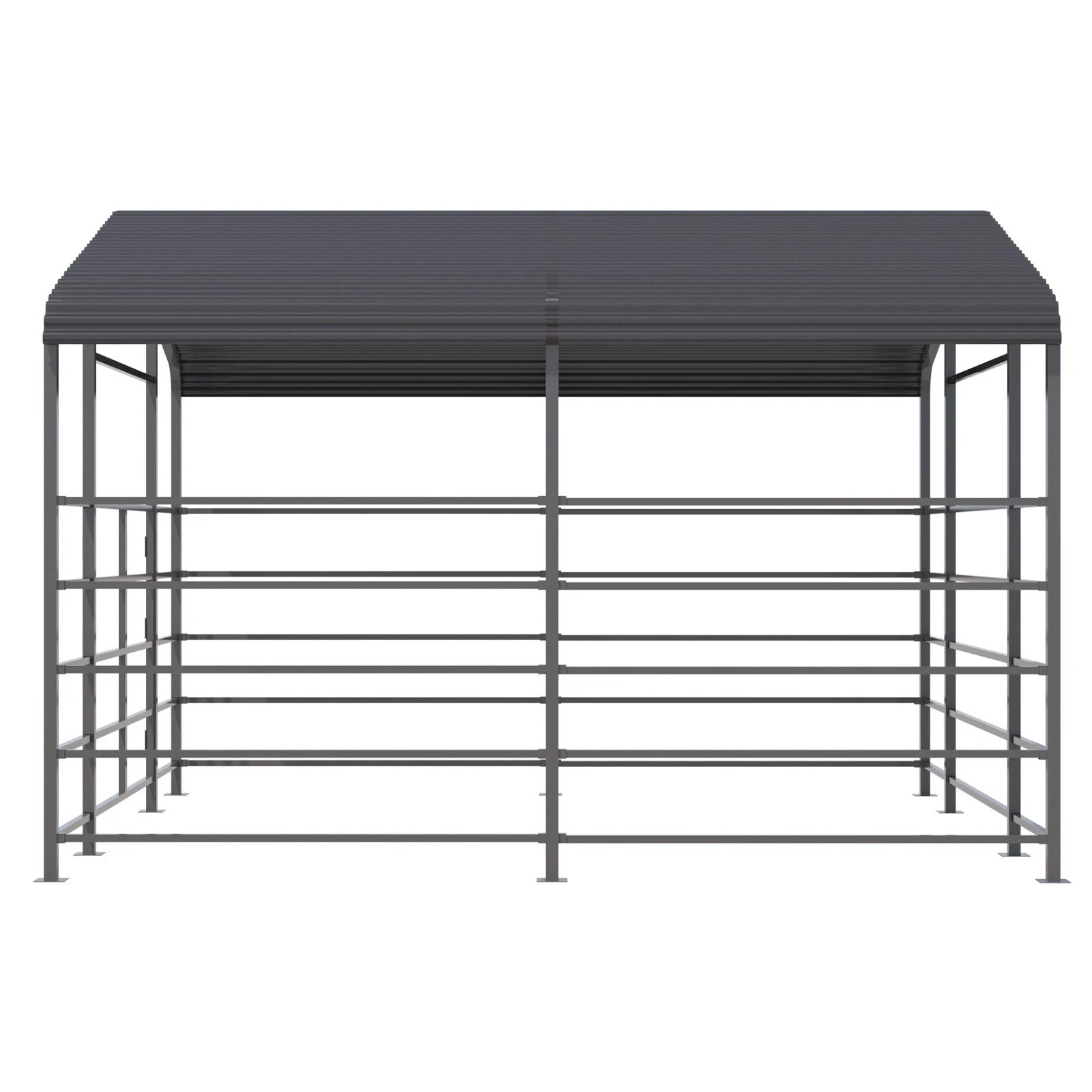 13x13FT Metal Farm Animal Shelter Livestock Shed Cowshed Outdoor Pasture Housing