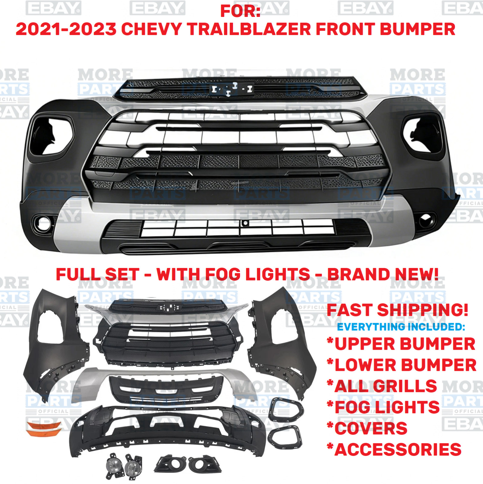 For 2021 2022 2023 Chevy Trailblazer Front Bumper Cover complete  USA MODEL
