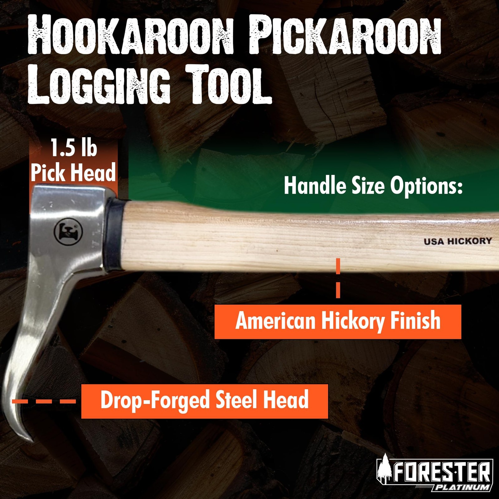 FORESTER Platinum Pickaroon Logging Tool 28in | USA Hickory Handle | Hookaroo...