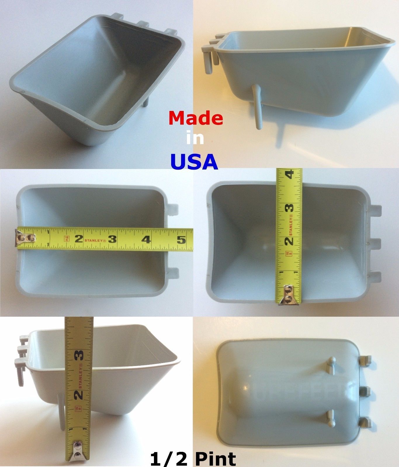 Surefeed Cage Cups 1/2 Pint / 8 fl. oz. Hanging Feed & Water Cage V-Cups Poultry