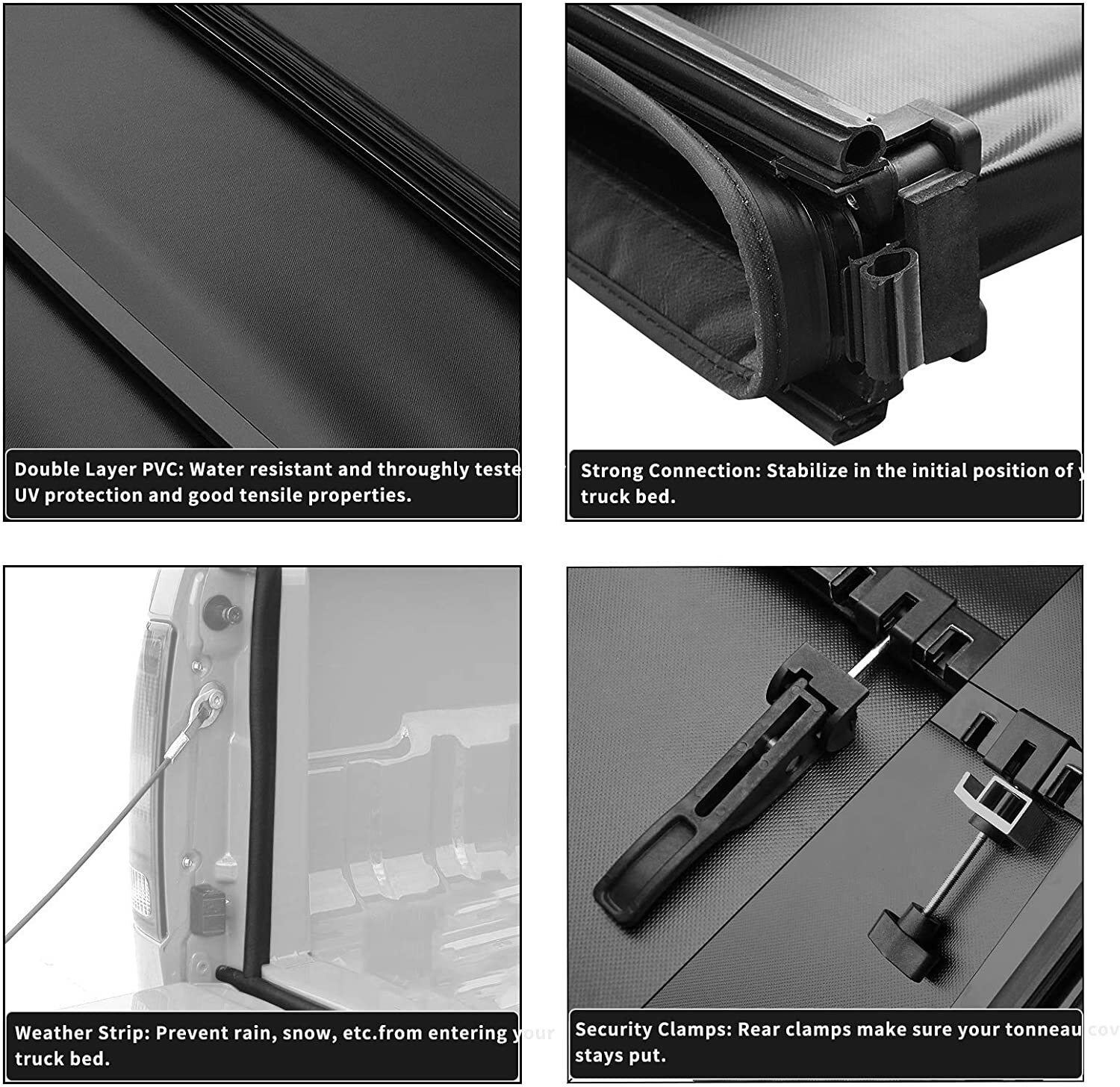 OEDRO 5.8ft Tri-Fold Tonneau Cover Bed for 2019-2024 Silverado Sierra 1500 NBS