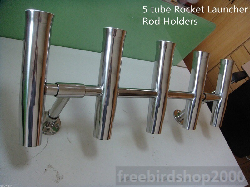 360 Deg Adjustable Stainless Rocket Launcher Rod Holders 4/5/6/7/8 Tubes US SHIP