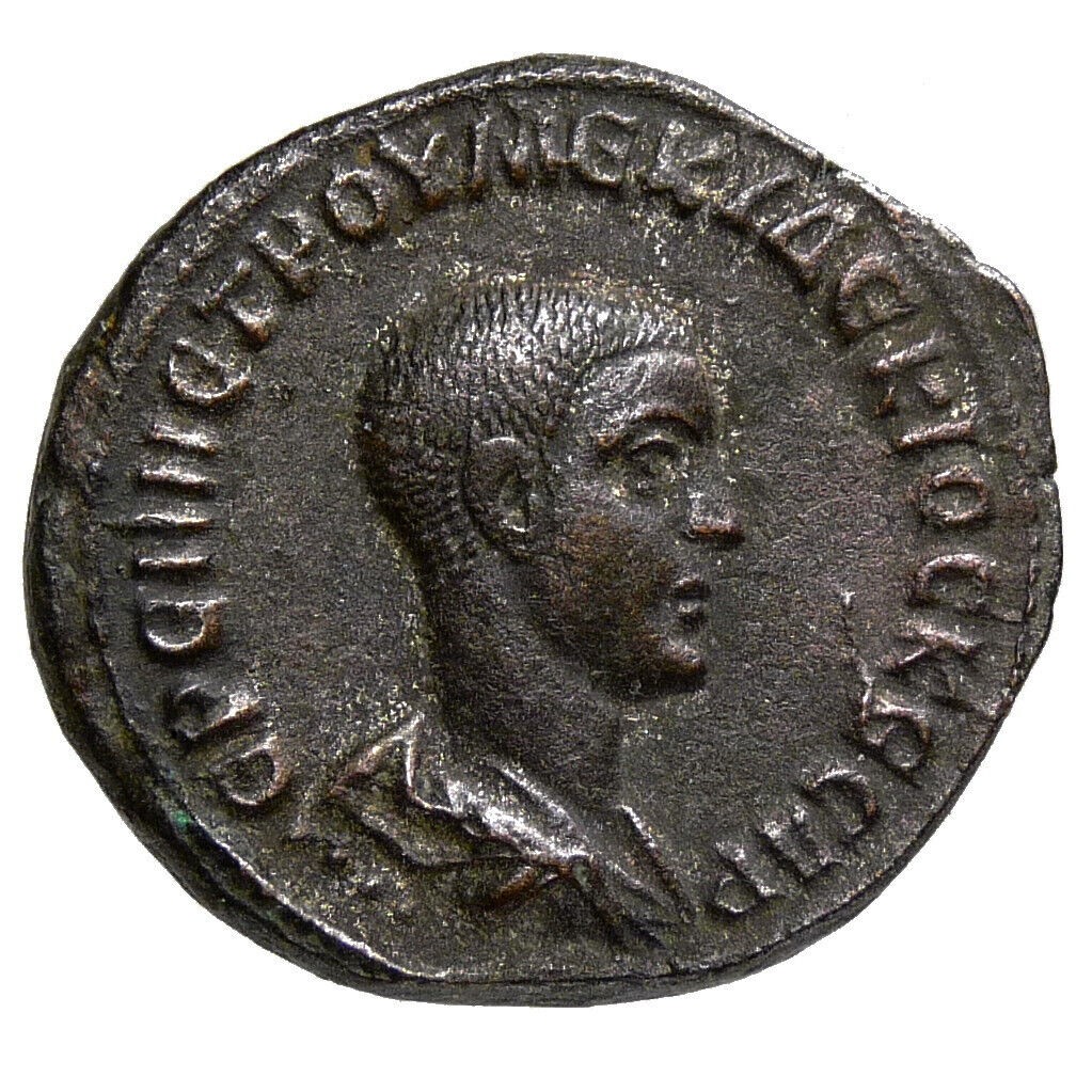 HERENNIUS ETRUSCUS/Eagle SC. Scarce Large Tetradrachm Roman Empire Coin Antioch