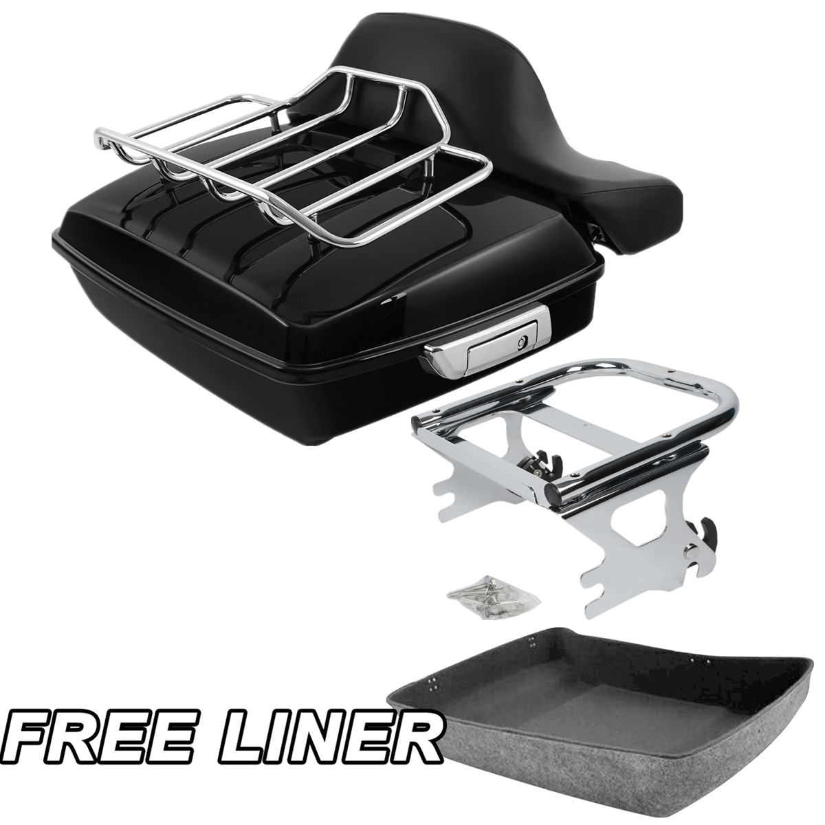 Chopped Pack Trunk Pad Mount Rack For Harley Tour Pak Road Glide King 97-08 07