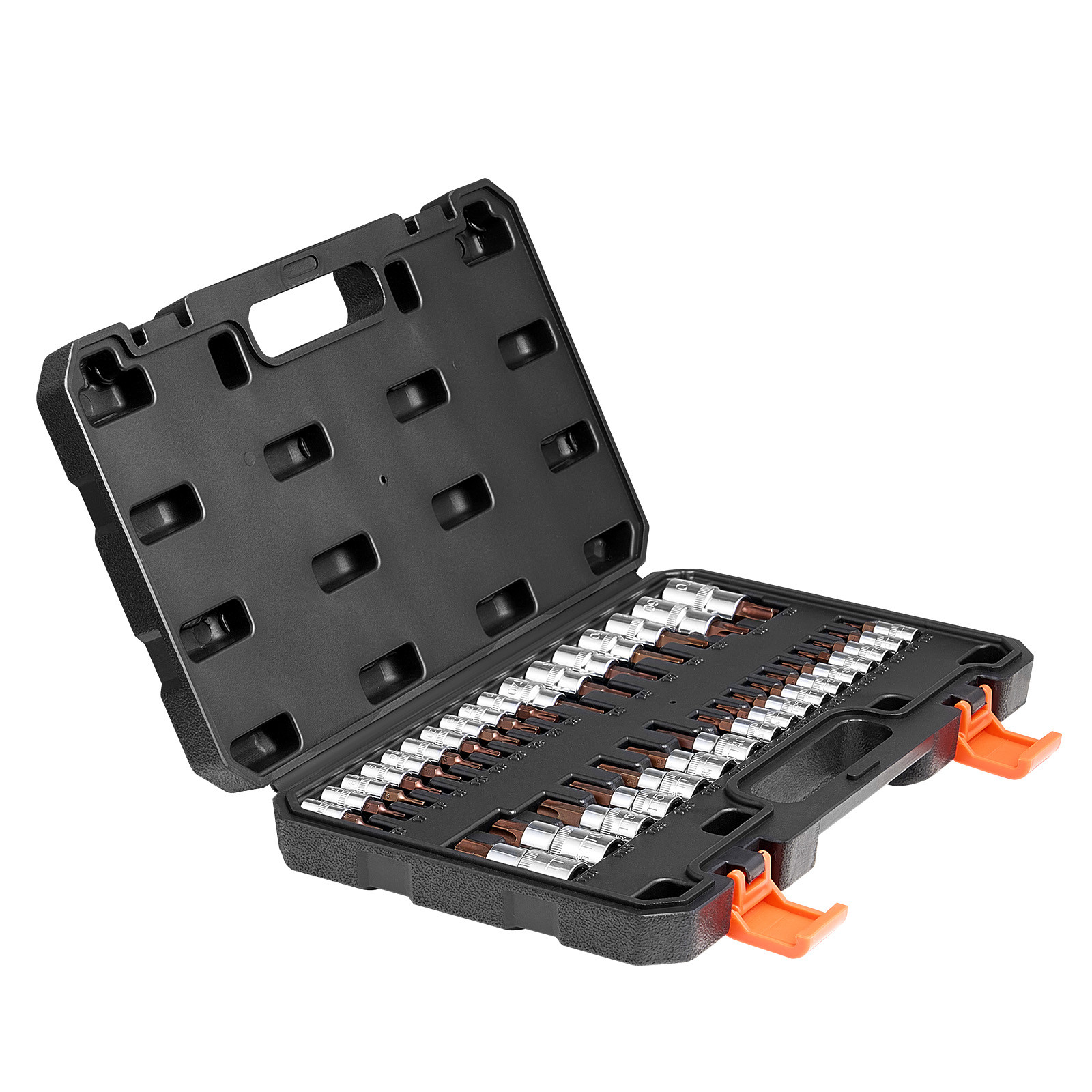 Torx Bit Socket Set 34-Piece Solid Star and Tamper Proof T6-T70 S2 Alloy Steel