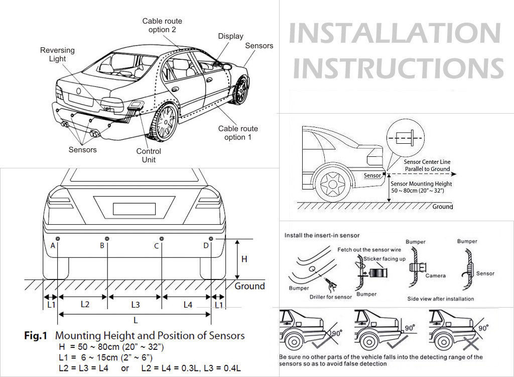 8 Parking Sensors LCD Car Auto Backup Reverse Rear Radar System Alert Alarm Kit