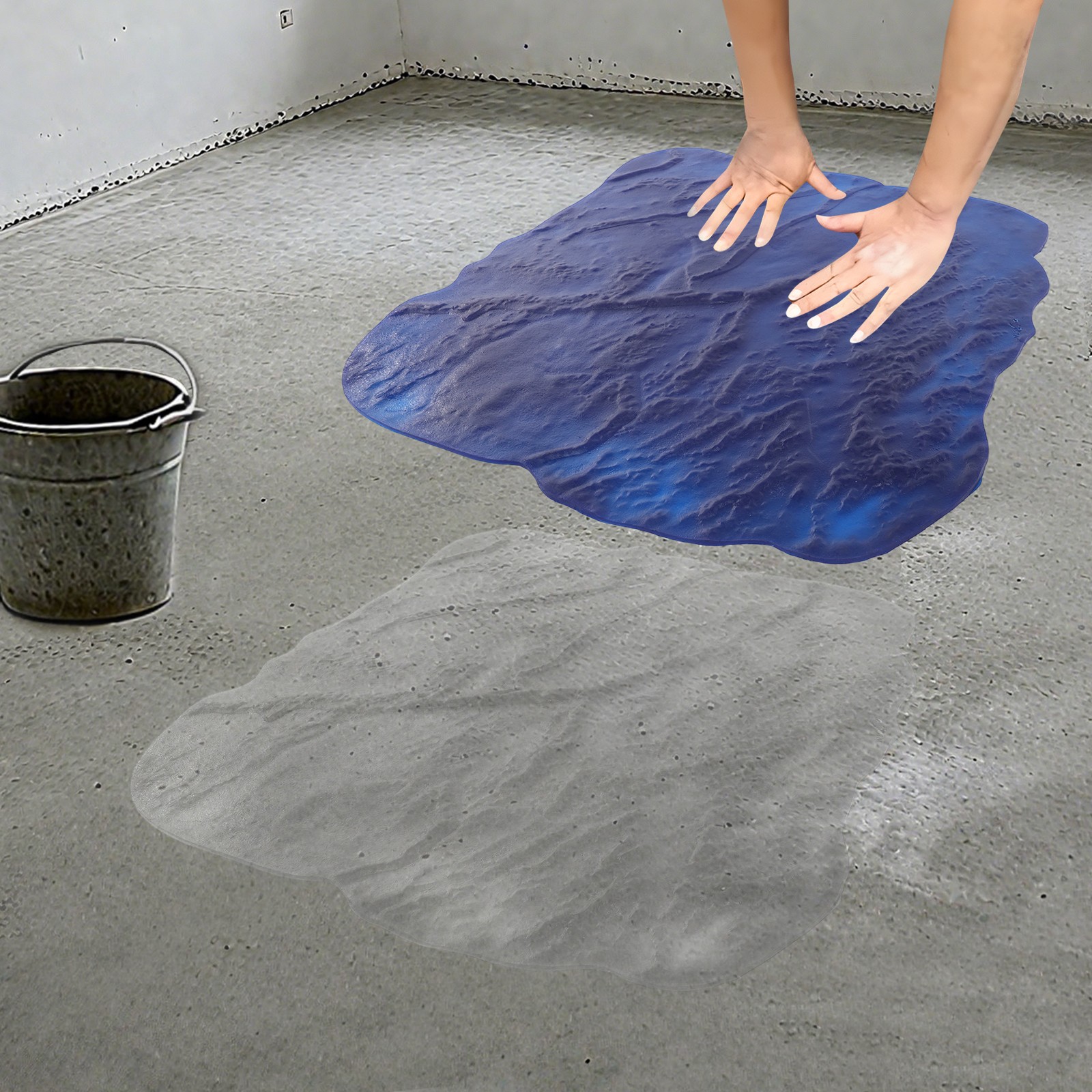 36" X 36" Slate Stone Texture Decorative Concrete Cement Stamps Mats Blue