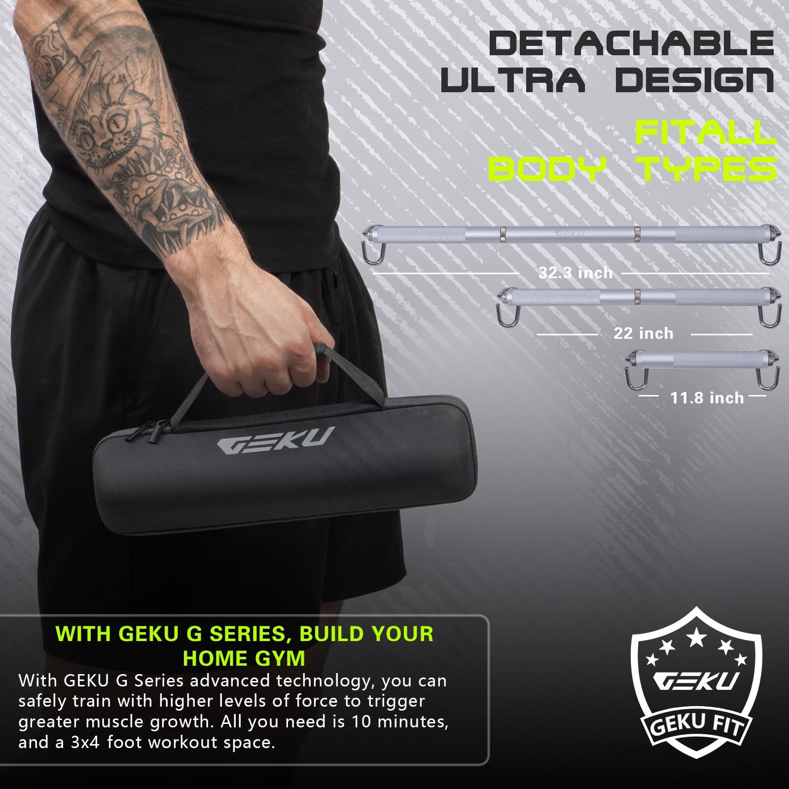 Aluminum Resistance Band Bar, 3-Section Detachable Heavy Duty Workout Bar for...