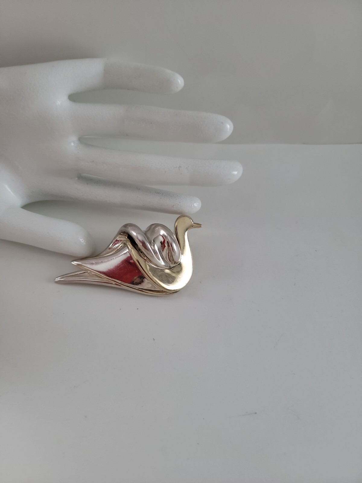 Nurit & Shoshanna Bar Modernist Swan Pin Sterling with Gold Plating