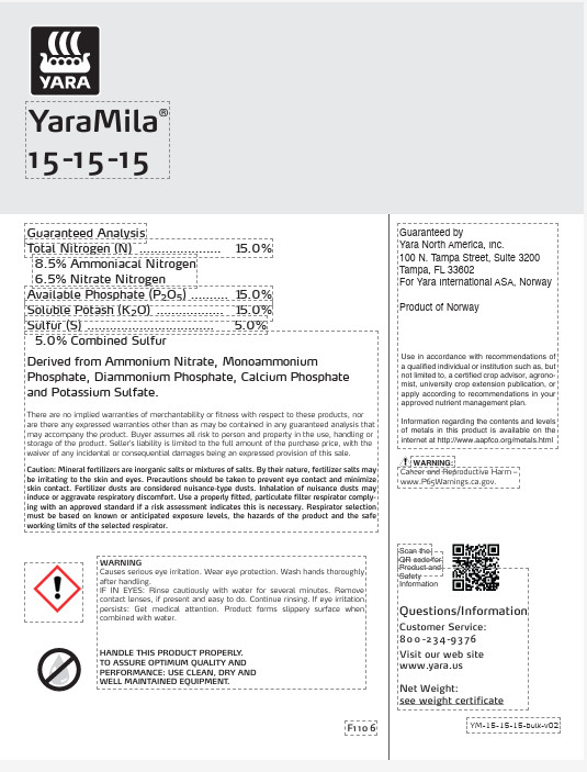 YARA MILA All purpose TRIPLE 15-15-15 Fertilizer lawn garden farm and food plot