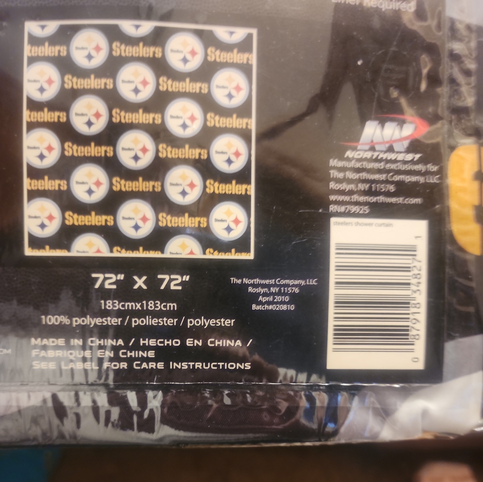 NFL Pittsburgh Steelers Entire Shower Endorsed by NFL* BRAND NEW CURTAIN &HOOKS*