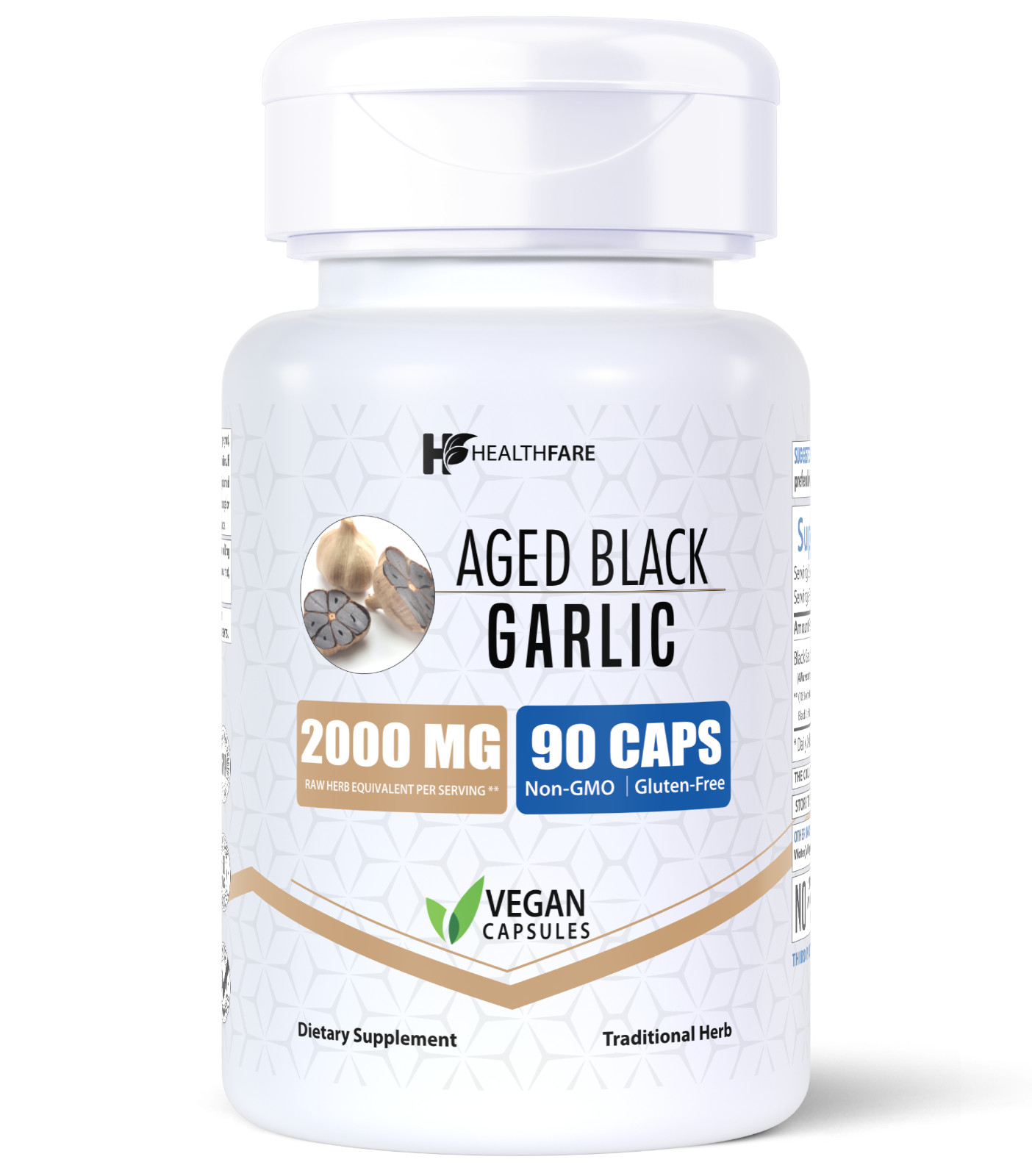 Fermented Black Garlic Extract Dietary Supplement 2000mg 90 Caps