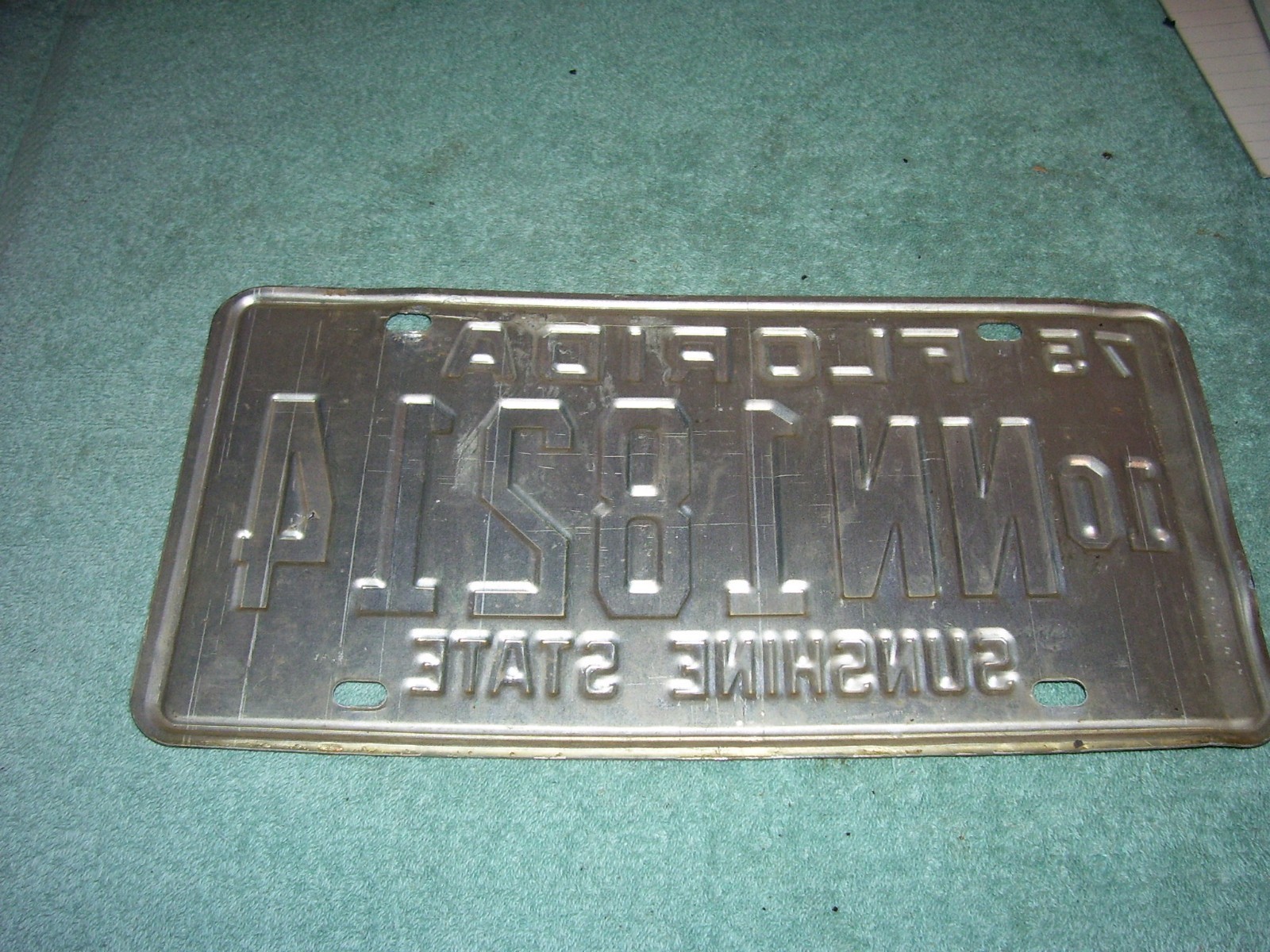 Florida license plate 1975, 10-NN 18214, Nice!