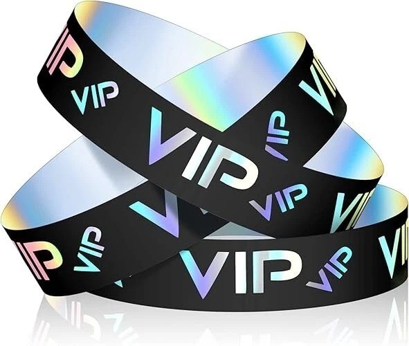 500 Pack VIP Plastic Wristbands for Events Party VIP Custom Bracelets Armbands