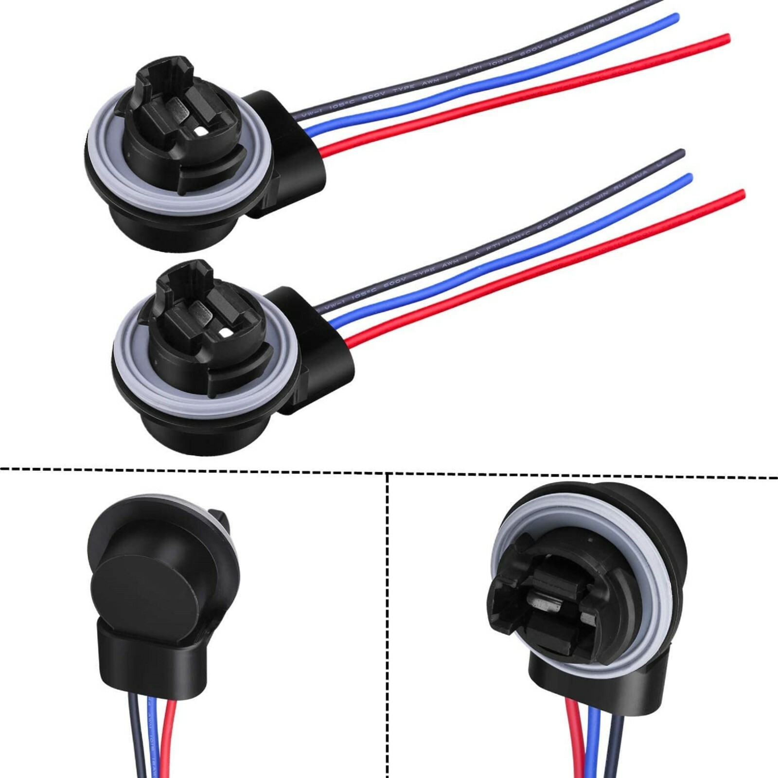 Universal Pigtail Wire Female Socket 3157 S Two Harness Front Turn Signal Light