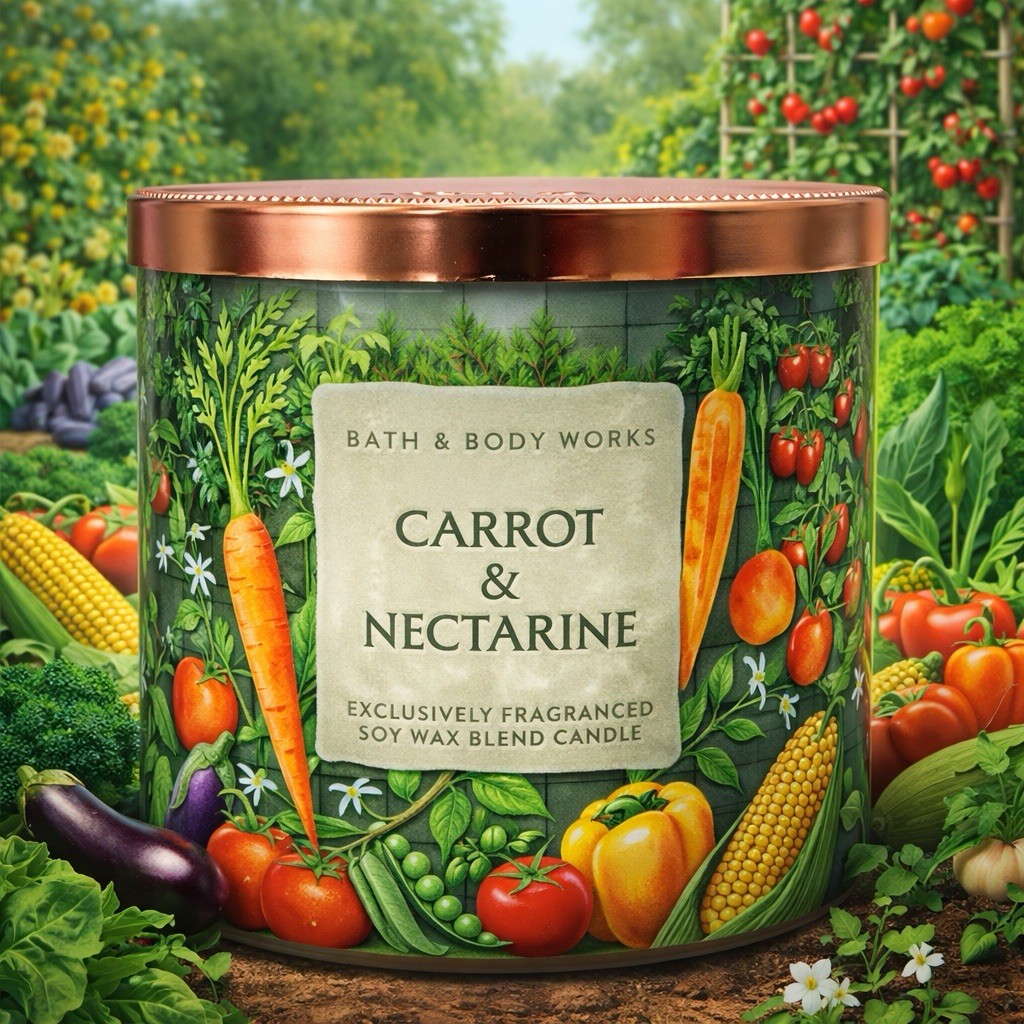 Bath & Body Works Carrot Nectarine 3 Wick Candle 2026