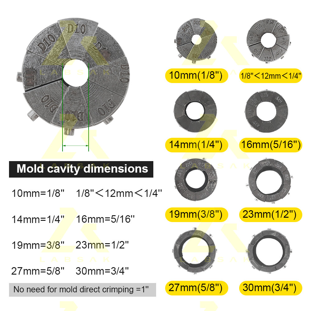 Hydraulic Hose Crimping Machine With 8 Set Magnetic Dies 1/8-1inch Hose Crimper