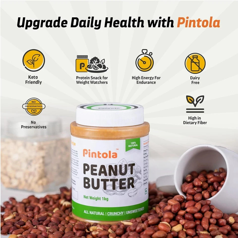 Pintola Peanut Butter Creamy Unsweetened 1kgm