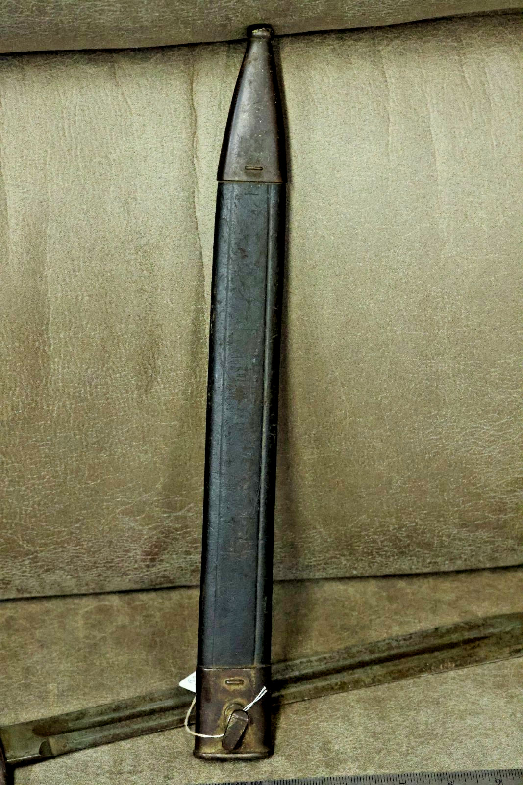 1916 WWI German Butcher Bayonet w/ Leather Scabbard