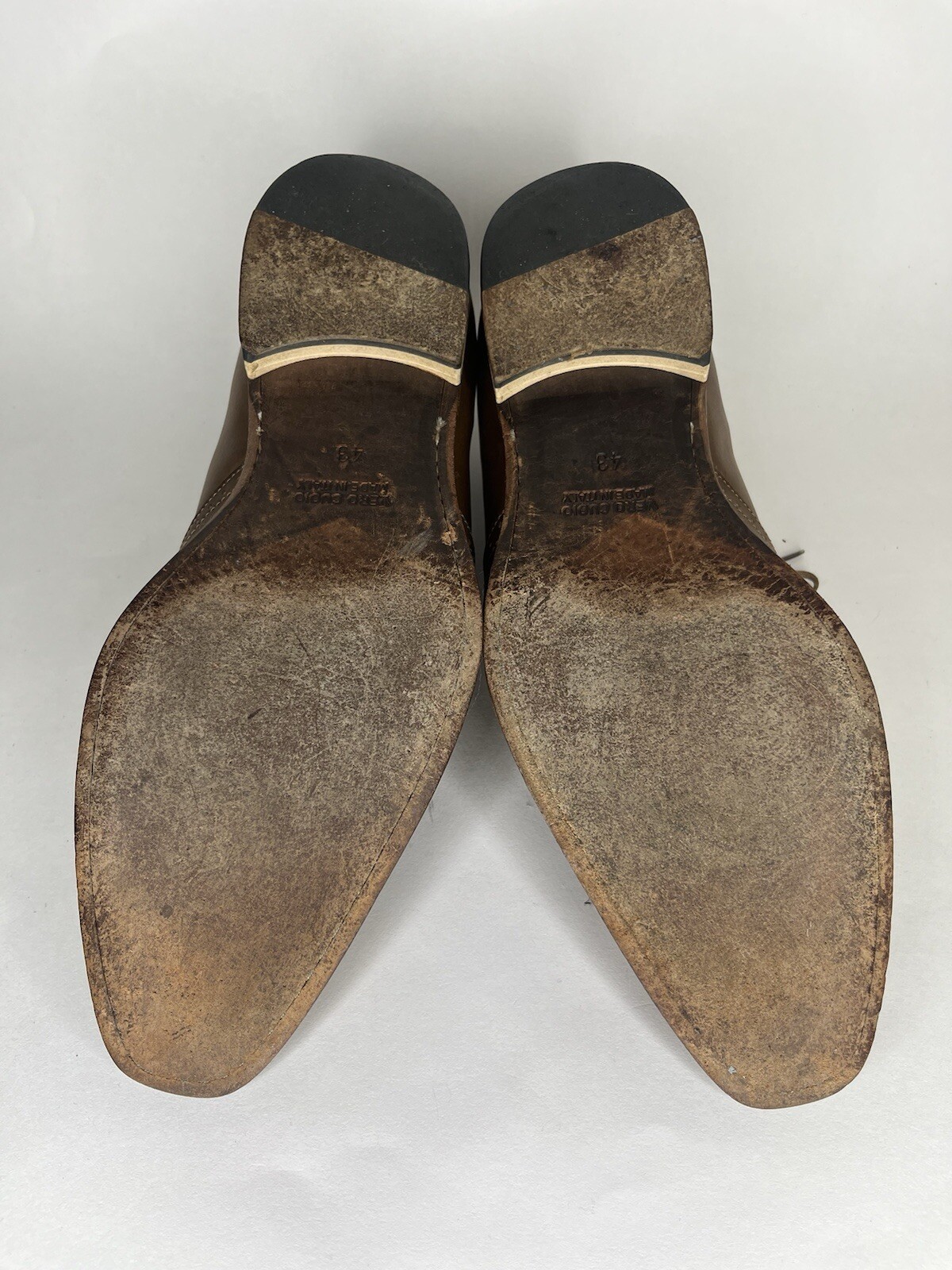 Jose Real Mens Sz 43 (US 10) Brown Leather Oxford Dress Shoes Hand Made In Italy