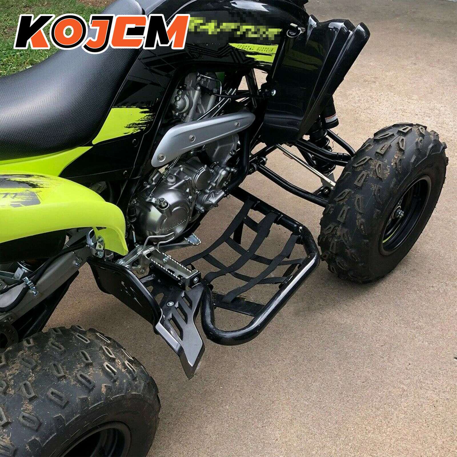 Nerf Bars For Yamaha Raptor 700 YFM 700 YFM700R Black W/ Black Net All Years