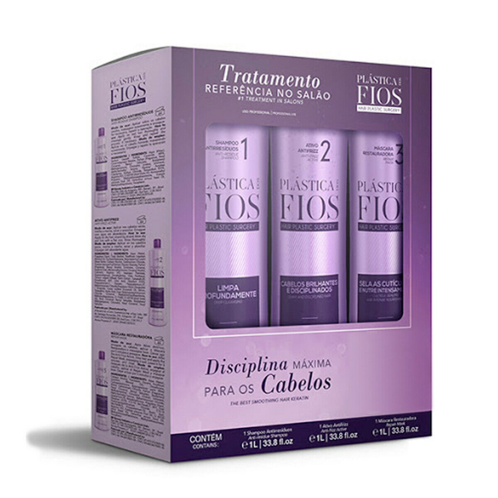Cadiveu Plastica dos Fios Keratin Treatment 3 x 1L + Cadiveu Liso Magico 215 mL