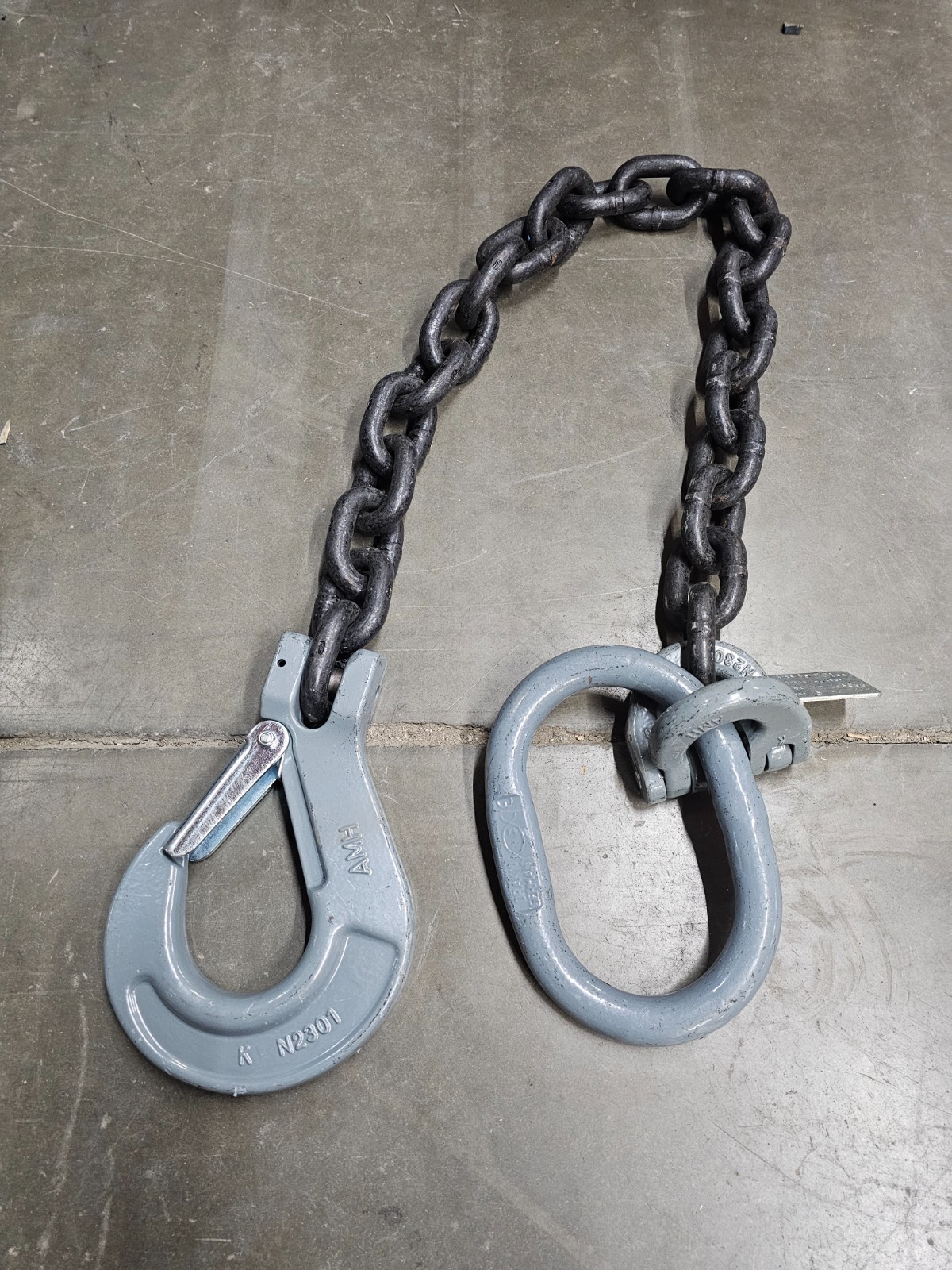 Single Leg Chain Sling 5/8" x 5 FT Grade 100 22,600 lbs WLL Vertical Type SOS