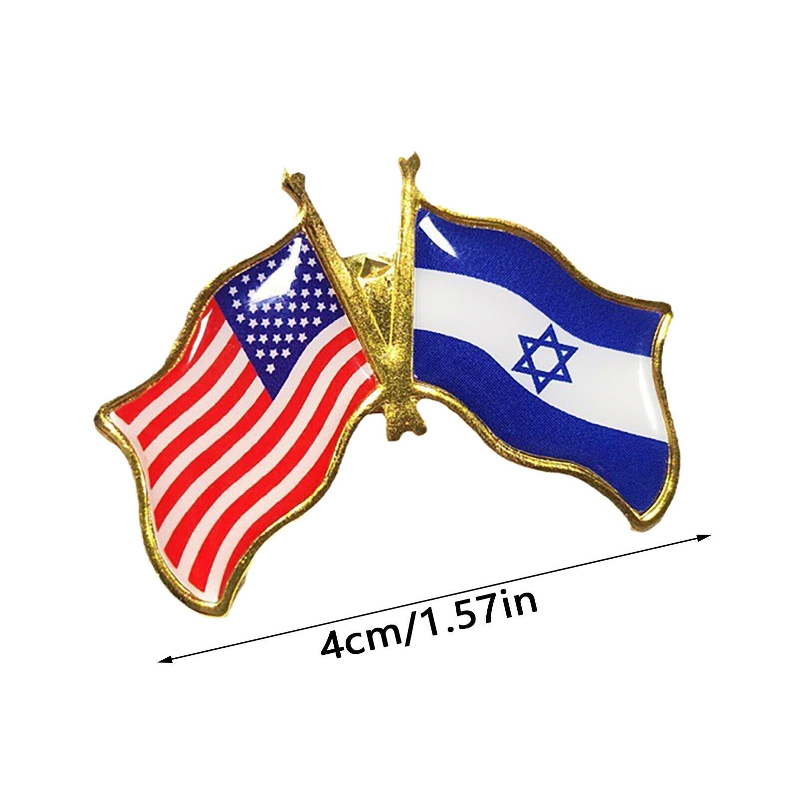 Wholesale Pack of 10 USA American Israel Friendship Flag Bike Hat Cap lapel Pin