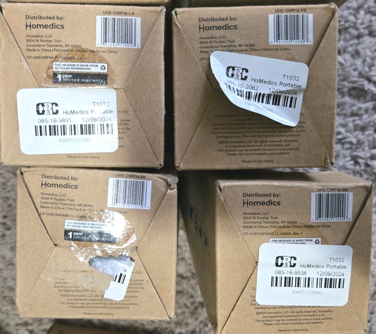 Homedics Portable USB Ultrasonic Humidifier Travel Size -Choose Your Color- New