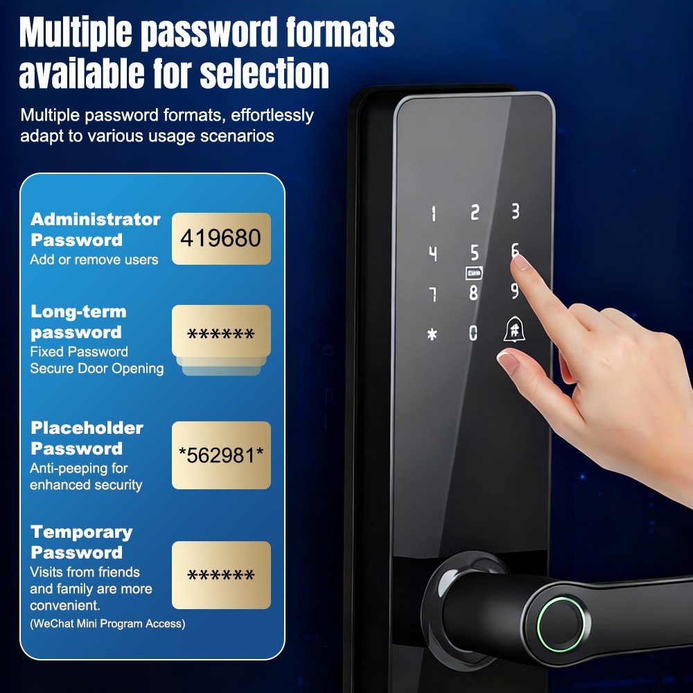 7-in-1 Smart Door Lock Wifi Biometric Fingerprint Touch Password Keyless Keypad