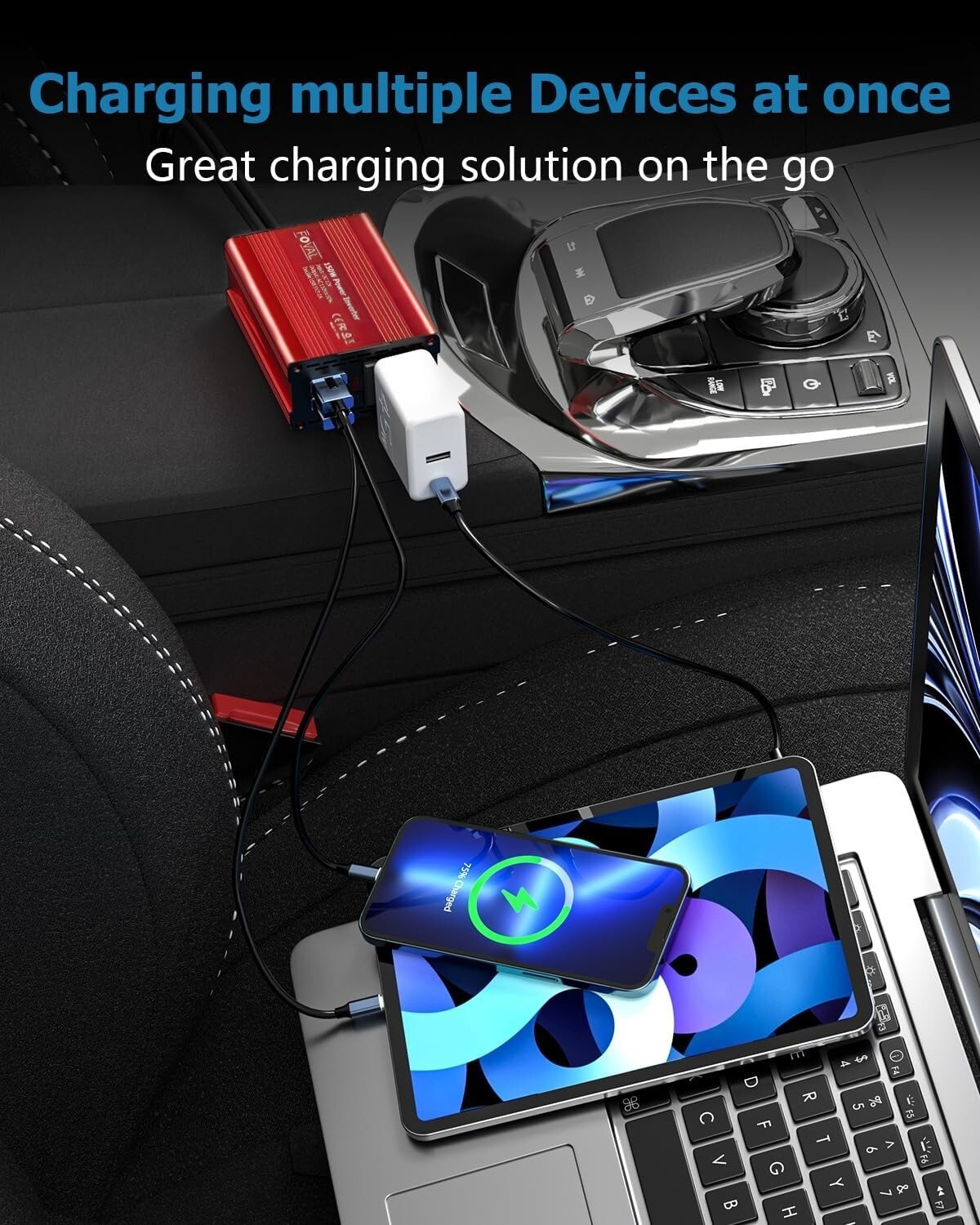 Inversor Para Carro Auto Coche 150 Watt Convertidor De Corriente 12V a 110V