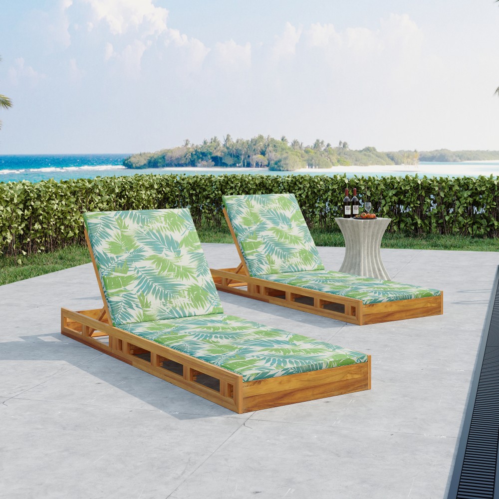 Outdoor Chaise Lounge w/ Adjustable Recliner & Water-Resistant Cushion for Patio