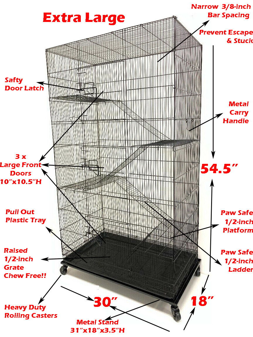 X-Large 5 Level Ferret Chinchilla Sugar Glider Rat Gerbil Critter Bird Cage 676
