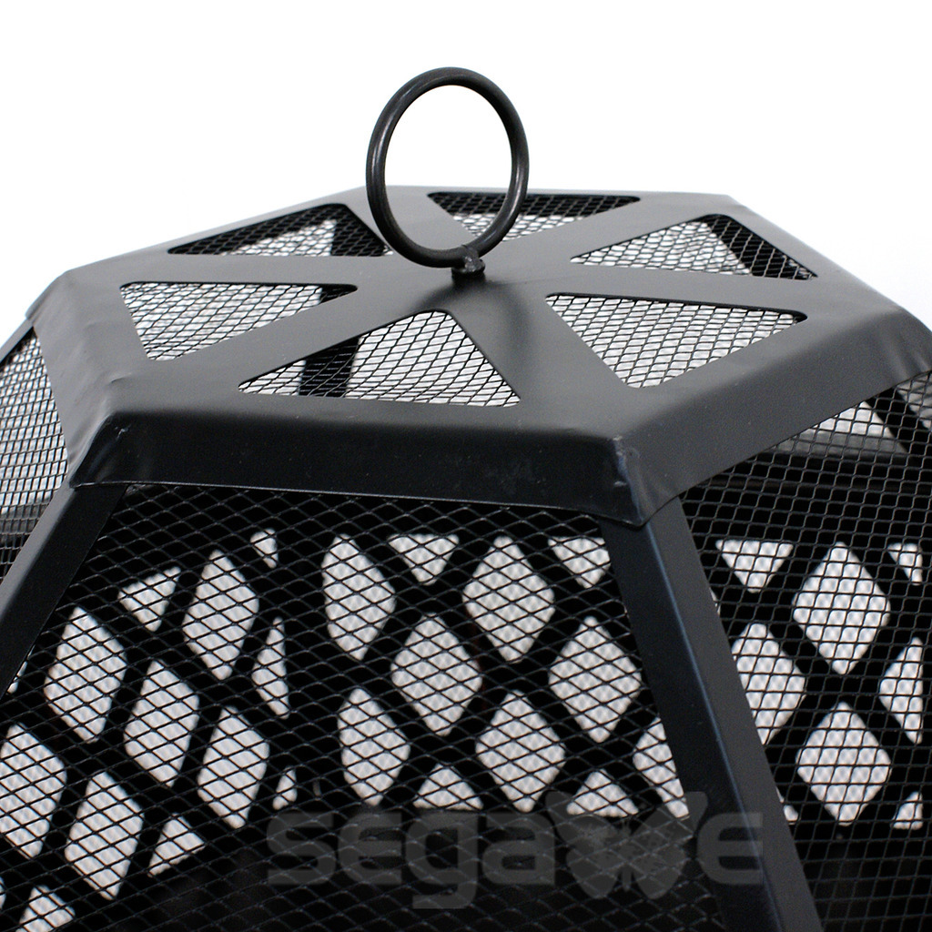 Hex Shaped Fire Pit Fireplace Firepit Bronze Finish Outdoor Home Garden Backyard