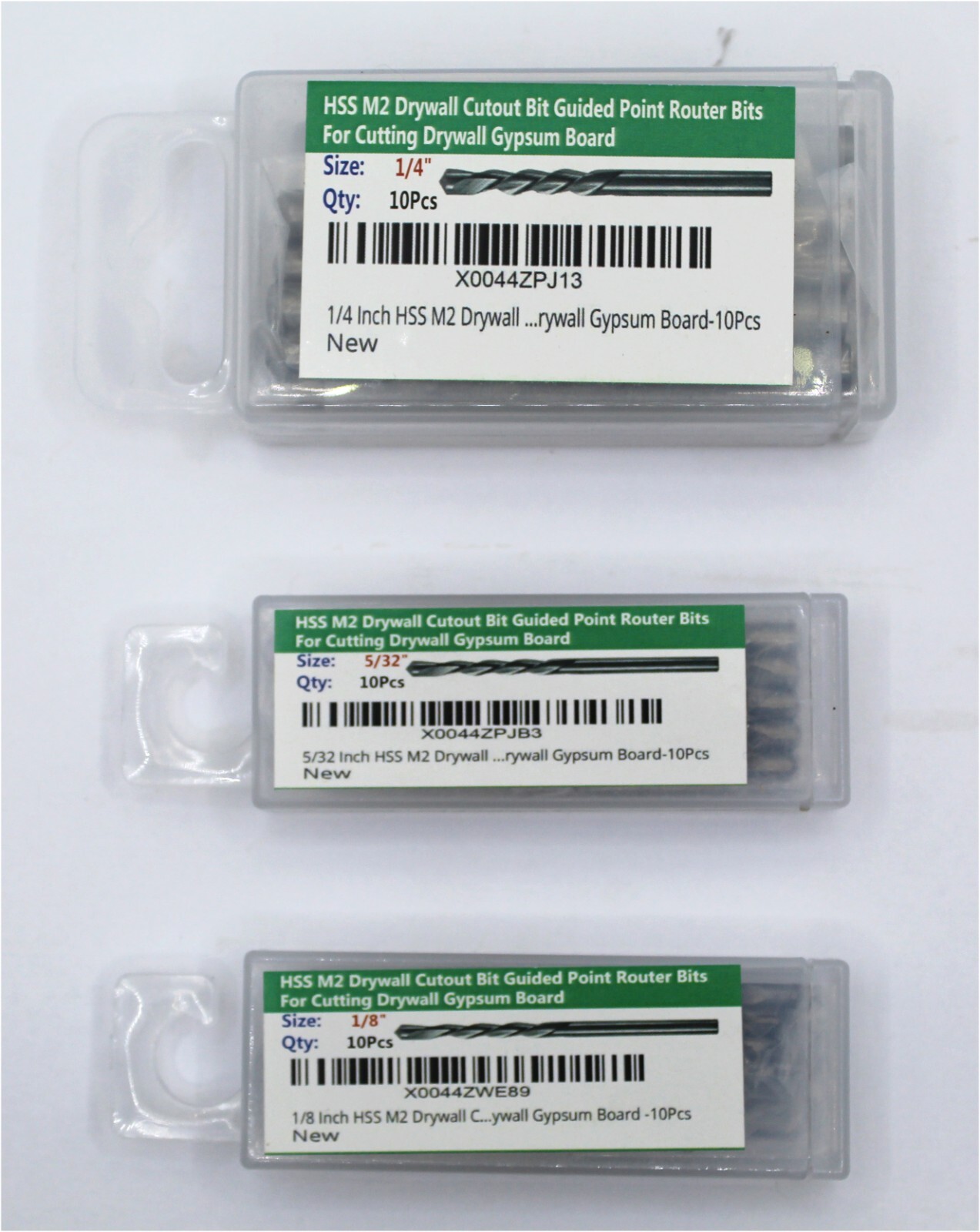 Drywall Cut out Bit 10Pcs 1/8" Cutout Drill Bit Guided Point Gypsum Board Cut