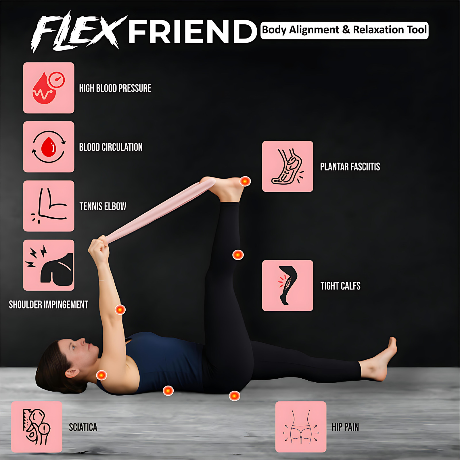 Ease Body Pain Yoga Stretching Strap, Mobility & Full Body Strengthening Device