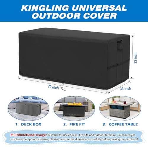 Deck Box Cover, Outdoor Storage Box Cover for 260 Gallon Deck Box, Waterproof