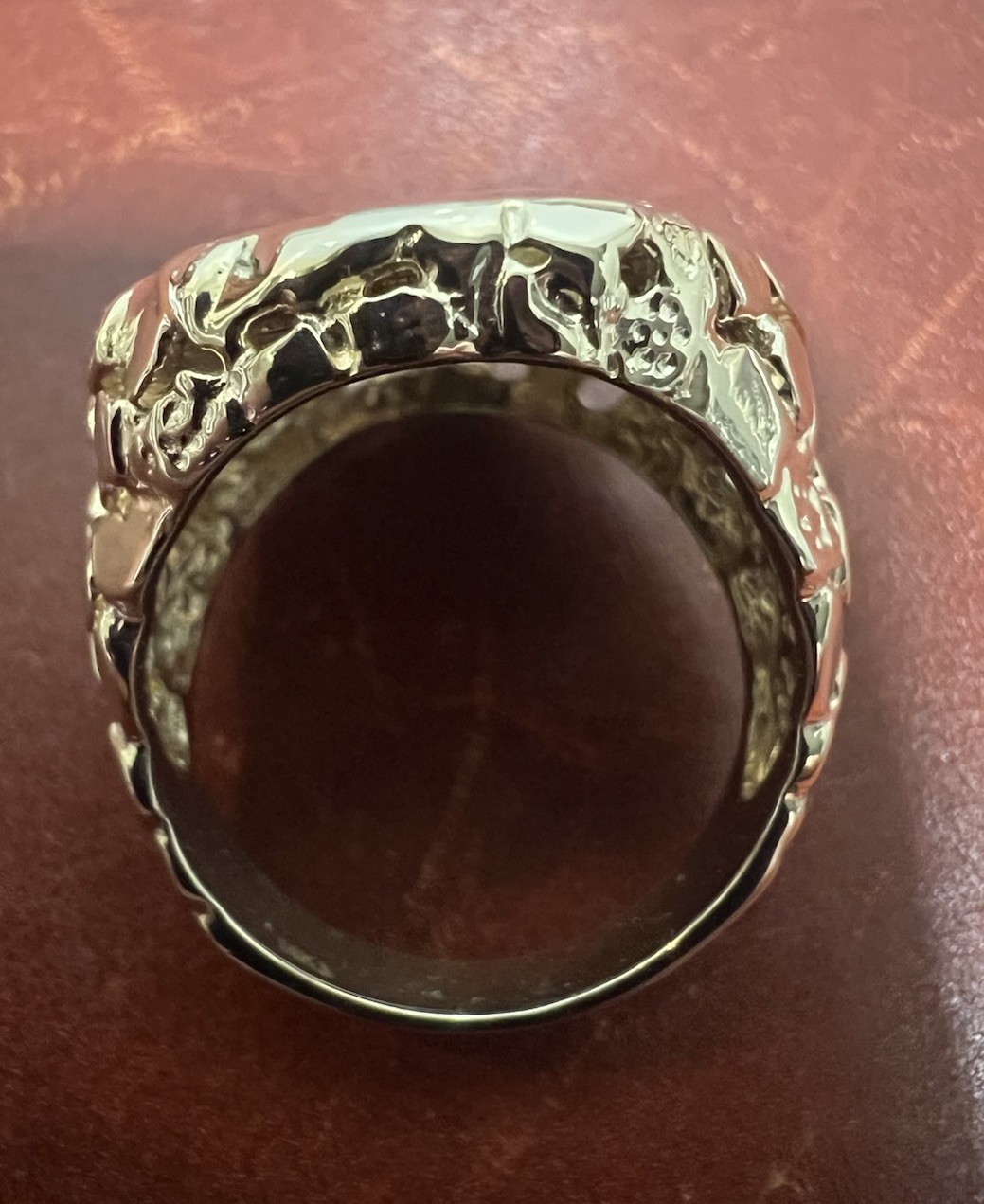 14k Yellow Gold Nugget Ring & 21.6 K Indian Head Coin Approximately 16-17 Grams!