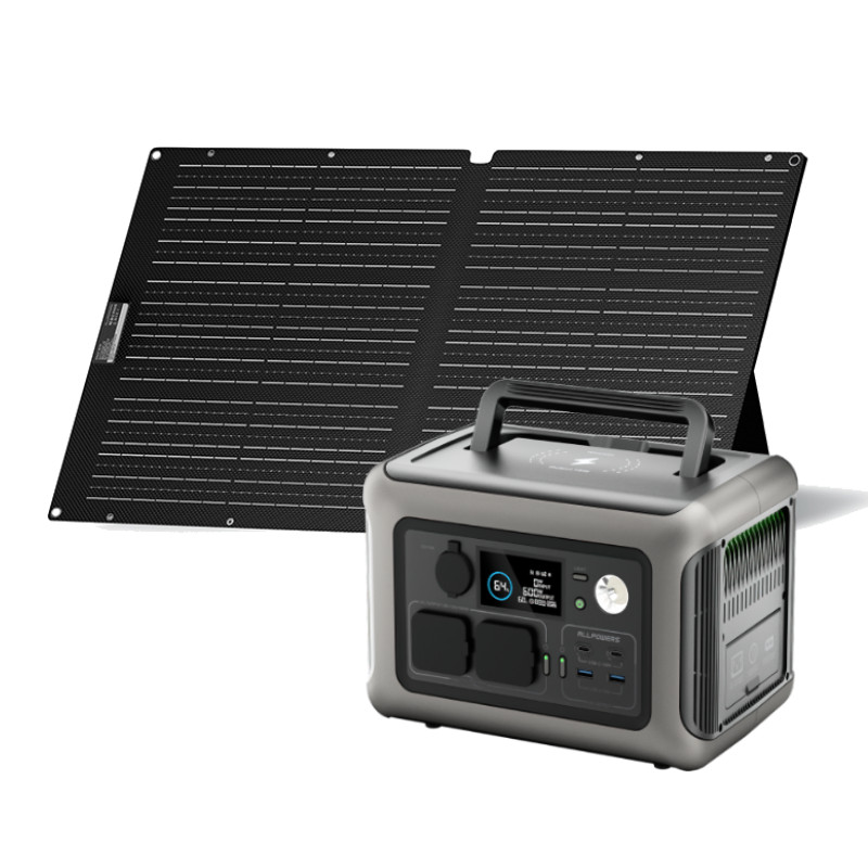 ALLPOWERS 600W Portable Power Station Generator RV LiFePO4 with 100W Solar Panel