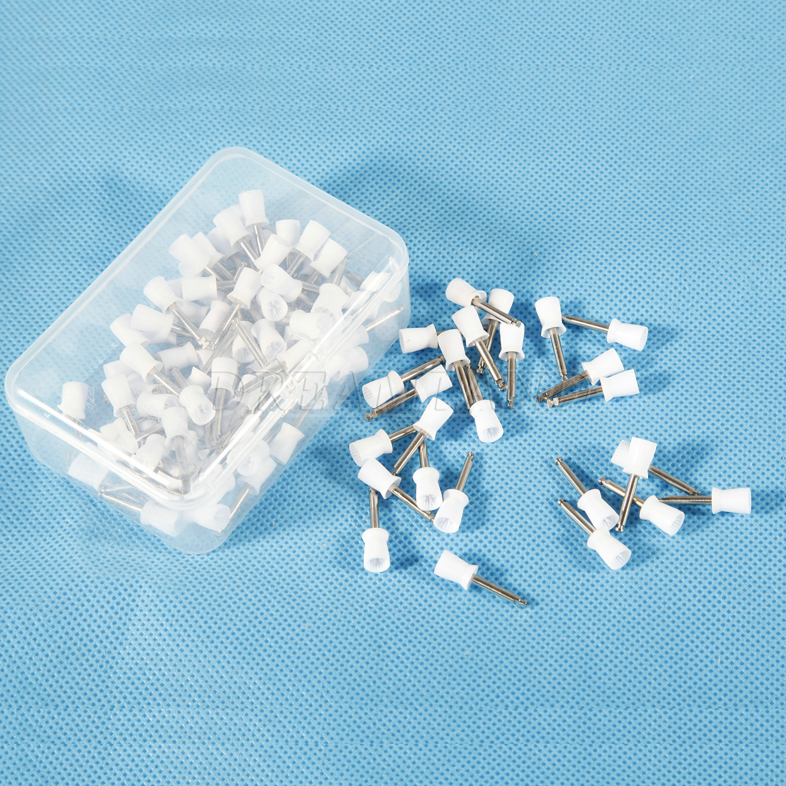 100 Uds. Copas de pulido Dental, cepillo goma tipo pestillo de copa profiláctica